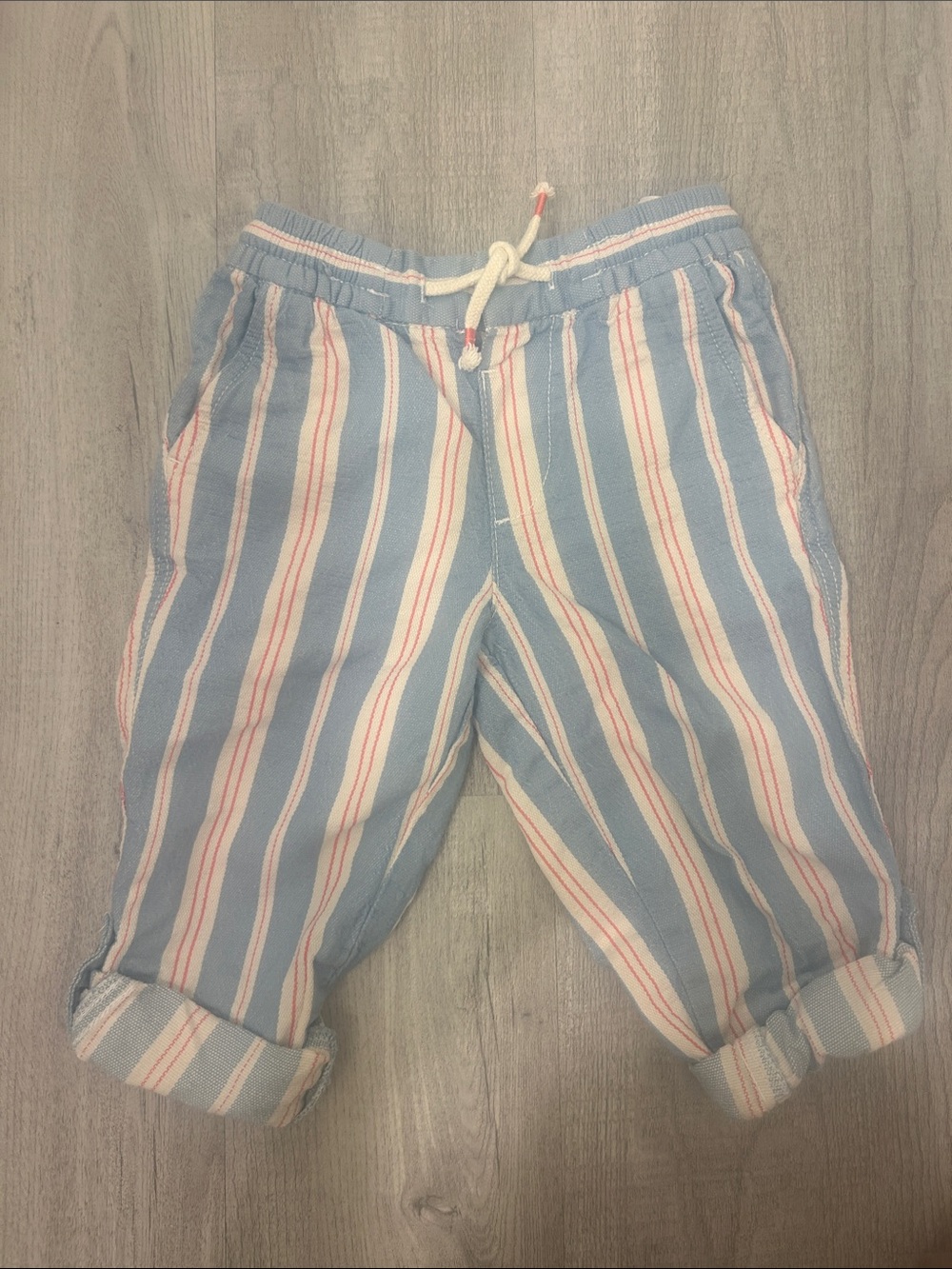 H&M Blue and White Striped Kids Pants 3T